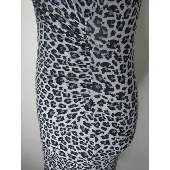 Urban Outfitters Gray Black Animal Leopard Surplice Faux Wrap Strappy Dress S - Picture 10 of 12